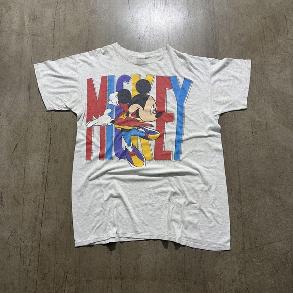 Radcliffe Other - Vintage Disney Mickey Mouse Shirt Mens One Size OSFA Gray Graphic Made USA 90s